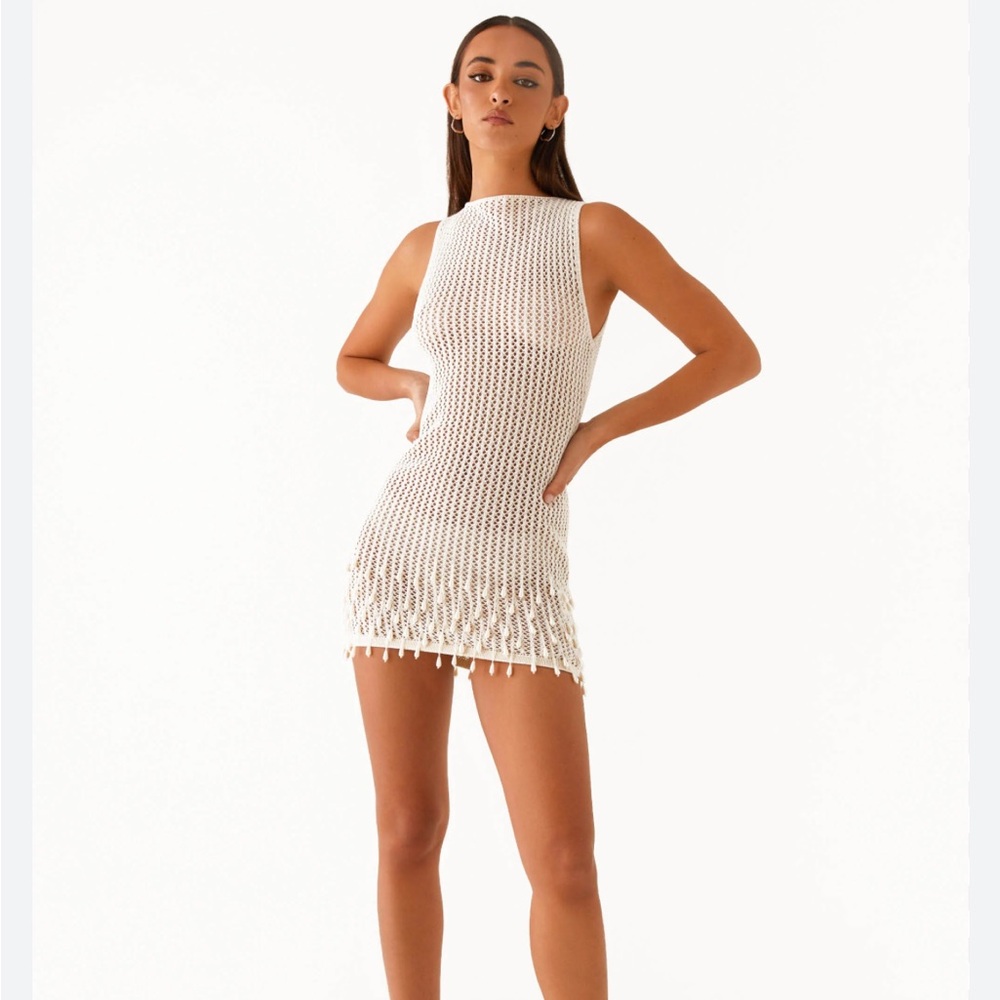 Peppermayo- miracle beaded crochet mini dress